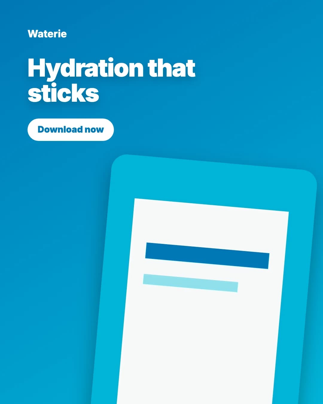 Waterie campaign poster in the 4 by 5 Meta feed format